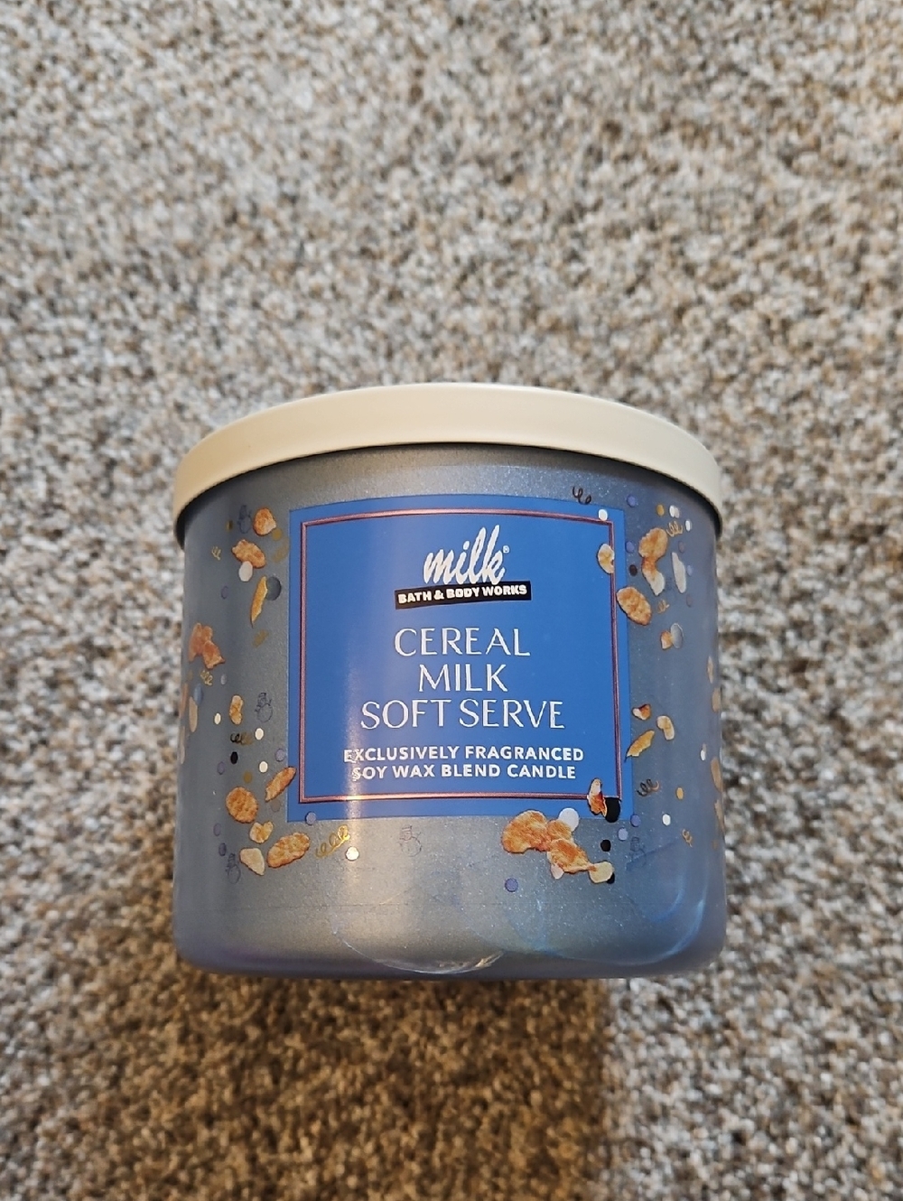 MILK × BATH AND BODY WORKS CEREAL MILK SOFT SERVE 3 WICK CANDLE DISCONTINUED